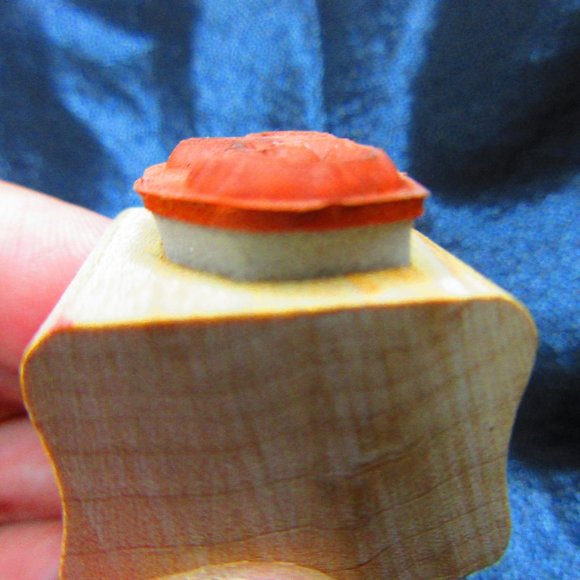 Snowman Rubber Wood Mounted Stamp 1" X 1" - Picture 3 of 3